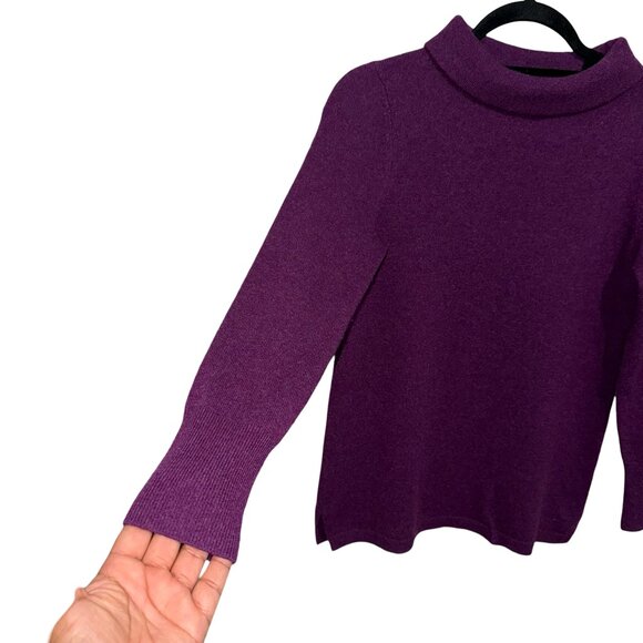 Talbots Petite Sweater Women’s Purple Pure Cashmere Turtleneck Sweater Sz Sp - Picture 2 of 8
